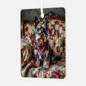 スコティッシュテリアパーソナライズされたークリスマス メタルオーナメント (正面左)