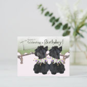 スコティッシュテリアパーティー動物 インビテーションポストカード (スタンド正面)