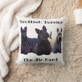 スコティッシュテリアブラック/ウィーテン、深いレッドプレイド クッション (ブランケット)