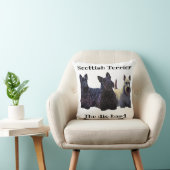 スコティッシュテリアブラック/ウィーテン、深いレッドプレイド クッション (椅子)