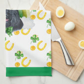 スコティッシュテリアホリデイホームデコールセントパトリック・デイ キッチンタオル (四つ折り)