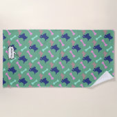 スコティッシュテリアボーンズビーチタオル ビーチタオル (正面)