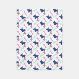スコティッシュテリアボーンズ選択カラードッグブランケット2 フリースブランケット