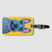 スコティッシュテリアポップ・アートのー水玉模様アートラゲージタグ ラゲッジタグ (正面横)