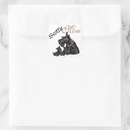 スコティッシュテリアママ&アップ スクエアシール (バッグ)