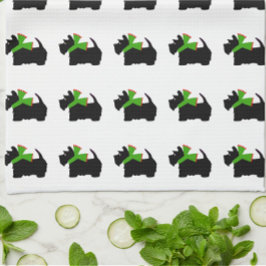 スコティッシュテリアメリークリスマスプレド キッチンタオル