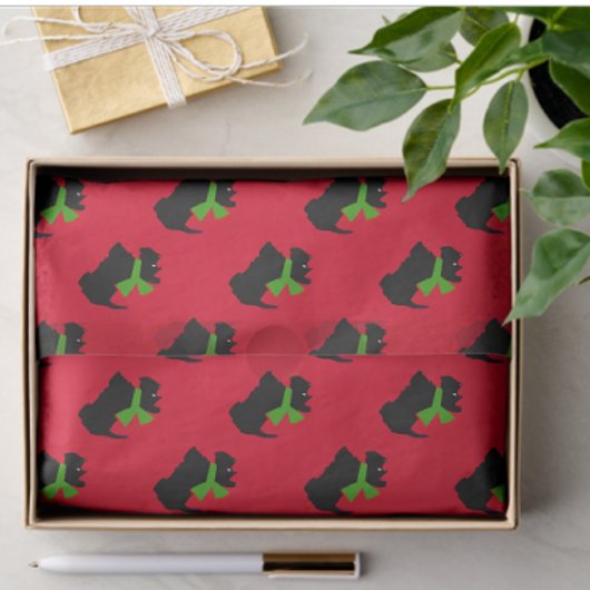 スコティッシュテリアメリークリスマスプレド 薄葉紙