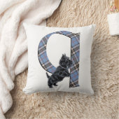 スコティッシュテリアモノグラムQ枕 クッション (ブランケット)