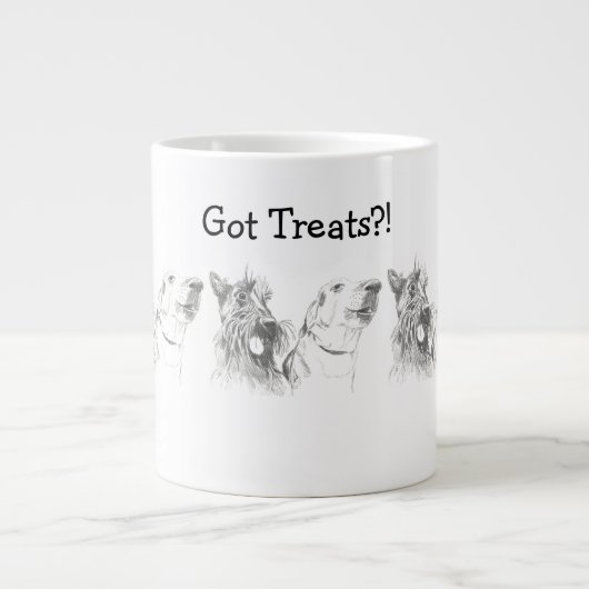 スコティッシュテリアラブラドールフレンズインクスケッチ ジャンボコーヒーマグカップ (正面)