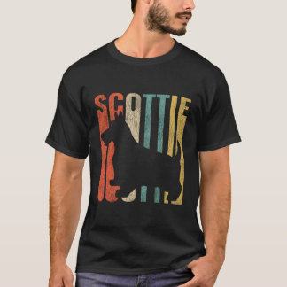 スコティッシュテリアレトロ1970年代の犬スコッティは割れた Tシャツ