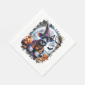 スコティッシュテリアードグハロウィーン スタンダードランチョンナプキン (角)