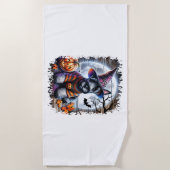 スコティッシュテリアードグハロウィーン ビーチタオル (正面)