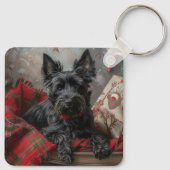 スコティッシュテリアードッグクリスマスフェスティバル キーホルダー (裏面)
