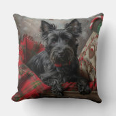 スコティッシュテリアードッグクリスマスフェスティバル クッション (正面)