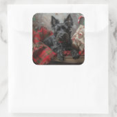 スコティッシュテリアードッグクリスマスフェスティバル スクエアシール (バッグ)