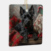 スコティッシュテリアードッグクリスマスフェスティバル セラミックオーナメント (右)