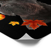 スコティッシュテリアードップレグリムハット秋感謝していハッピン ポスター (角)