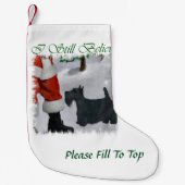 スコティッシュテリア信じークリスマス スモールクリスマスストッキング (正面)