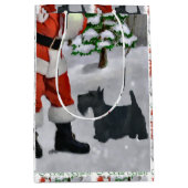 スコティッシュテリア信じークリスマス ミディアムペーパーバッグ (正面)
