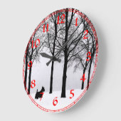 スコティッシュテリア冬時計 ラージ壁時計 (傾斜)