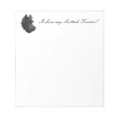 「スコティッシュテリア大好き」メモ帳 ノートパッド (正面)