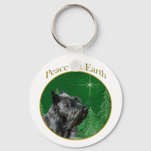 スコティッシュテリア平和 キーホルダー (正面)