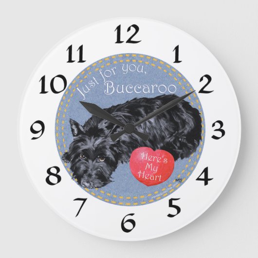 スコティッシュテリア時計 ラージ壁時計 (正面)