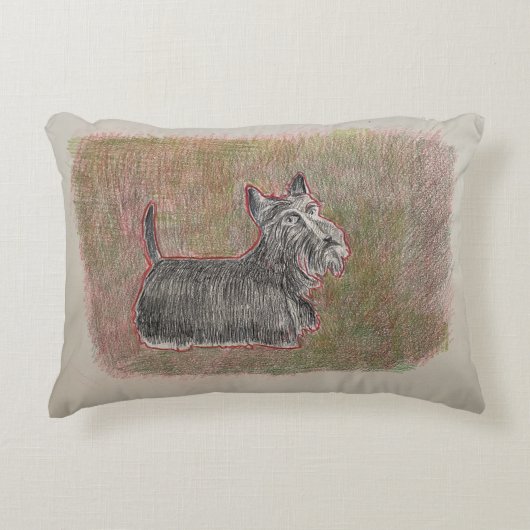 スコティッシュテリア枕 アクセントクッション (正面)