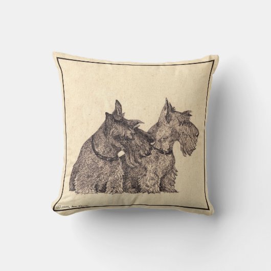スコティッシュテリア枕 クッション (正面)