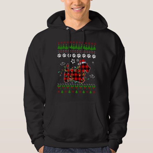 スコティッシュテリア犬おもしろいクリスマス醜いセーターChris パーカ (正面)