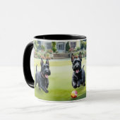 スコティッシュテリア犬ウォーターカラースコットランド マグカップ (正面左)