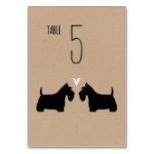 スコティッシュテリア犬シルエット結婚式レセプション テーブルナンバー (正面)