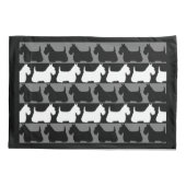 スコティッシュテリア犬ブラック/グレー/ホワイトストライプ, 枕カバー (裏面)