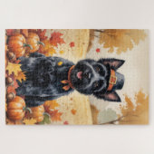 スコティッシュテリア紅葉感謝祭 ジグソーパズル (横)