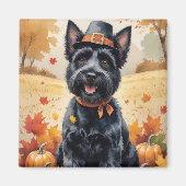 スコティッシュテリア紅葉感謝祭 マグネット (正面)