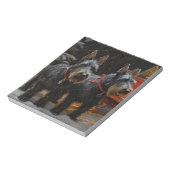 スコティッシュテリア雪そりのクリスマスデコール ノートパッド (回転)