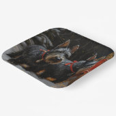 スコティッシュテリア雪そりのクリスマスデコール ペーパープレート (傾斜あり)