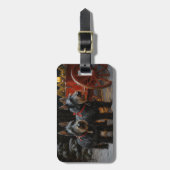 スコティッシュテリア雪そりのクリスマスデコール ラゲッジタグ (正面縦)