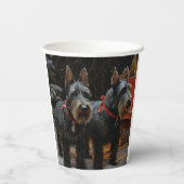 スコティッシュテリア雪そりのクリスマスデコール 紙コップ (裏面)