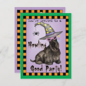 スコティッシュテリア魔女 招待状 (正面/裏面)