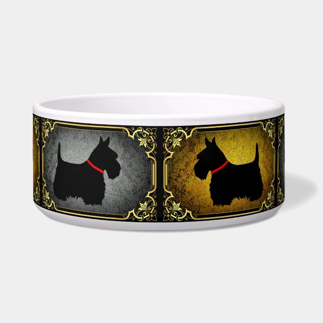 スコティッシュテリア黒犬ハイランドシリアルスープムー ボウル (正面)