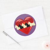 スコティッシュテリア黒/白ダブルハート ラウンドシール (封筒)