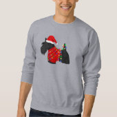 スコティッシュテリア（スコティドッグ）クリスマス スウェットシャツ (正面)