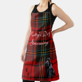 スコティッシュテリア(スコティ)タータンチェック。編集可能 エプロン (インサイチュ)