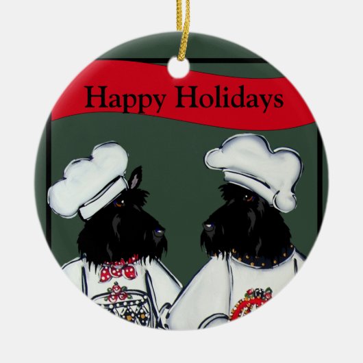 スコティッシュテリア セラミックオーナメント (正面)