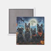 スコティッシュテリア ハロウィーン スプーキー マグネット (正面/裏面)