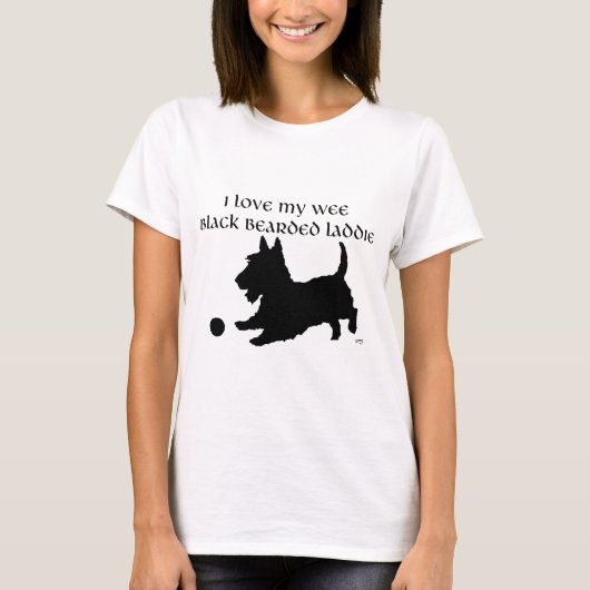 スコティッシュテリア - 小さな黒い髭の若旦那 Tシャツ (正面)