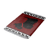 スコティッシュテリア/赤いカラー/灰色のプレイド、赤 バスマット (アングル)