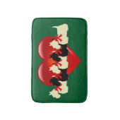 スコティッシュテリア/赤いハート/ケリー/アイリッシュグリーン バスマット (正面縦)