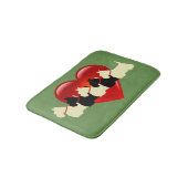 スコティッシュテリア/赤いハート/セージ/ザズルグリーン バスマット (アングル)